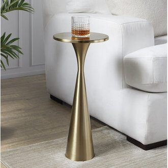 Raffaella 22 H x 95 W Round Metal Pedestal Side Table