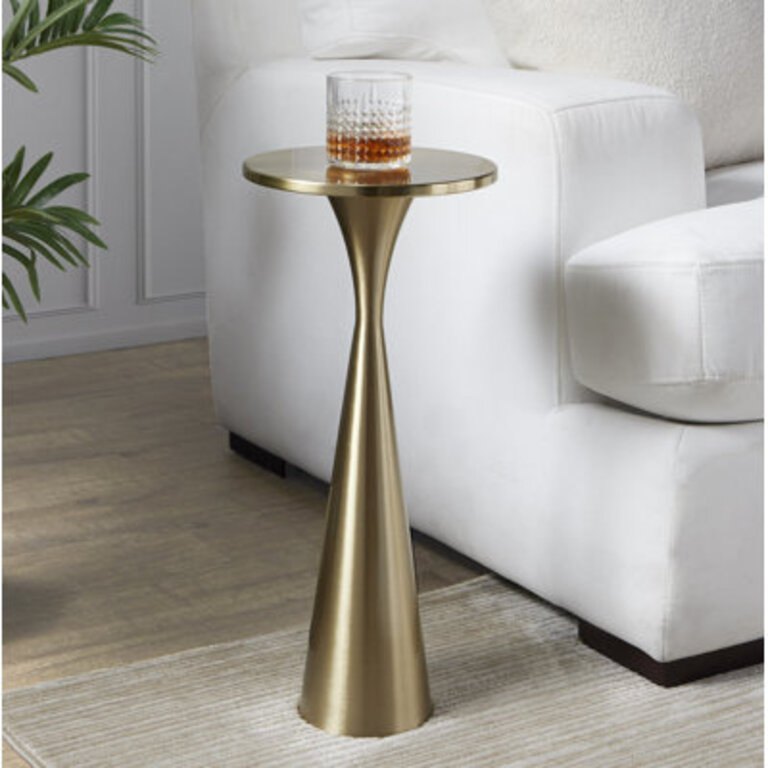 Raffaella 22 H x 95 W Round Metal Pedestal Side Table