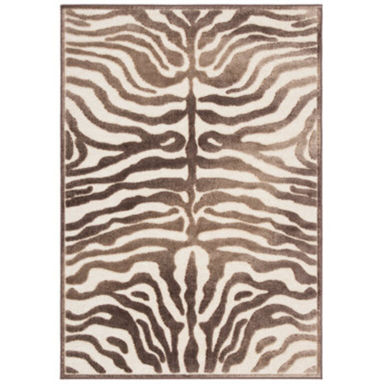 Elana Zebra Animal Print Brown Area Rug