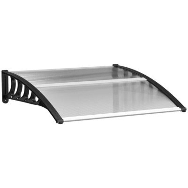Outsunny 406 W x 106 D Polycarbonate Clear Cover Retractable Door  Window Awning