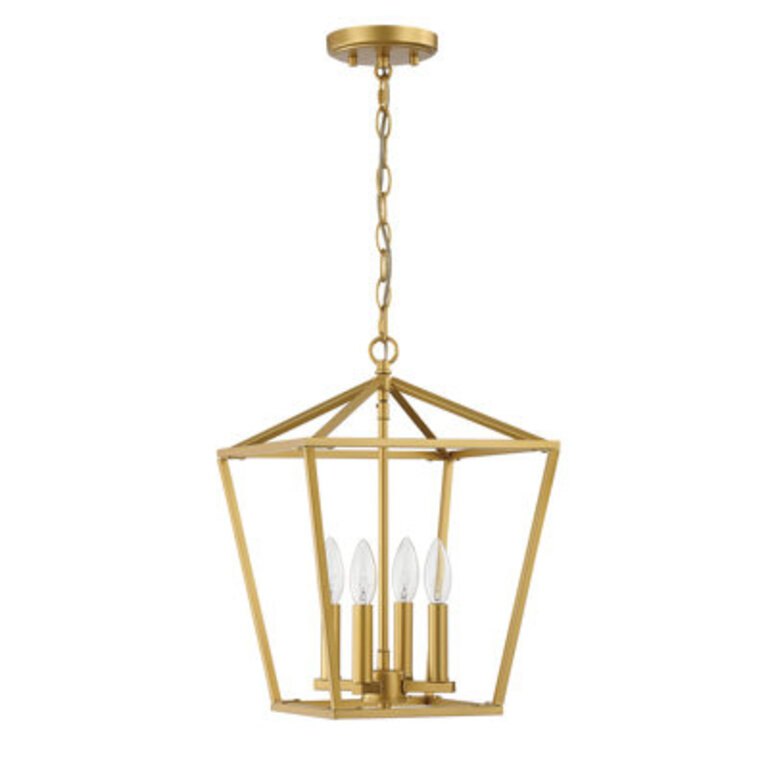 Allis 4 - Light 12 W Living Room Steel Dimmable Geometric Lantern Chandelier