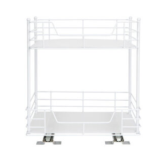 Elizandra Glidez Steel Pull-OutSlide-Out Storage Organizer with Plastic Liners for Under Cabinet or Wire Shelf Use - 2 -Tier Design - Fits Standard Size Cabinet or Shelf