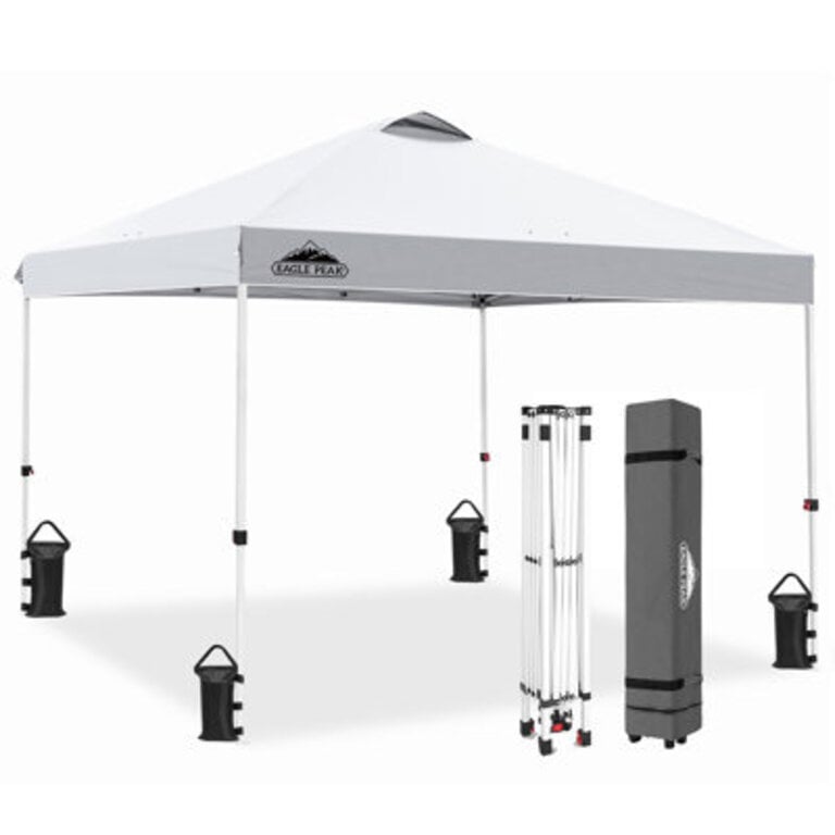Pop Up Canopies 10 Ft W x 10 FT D Metal Party Tent Canopy