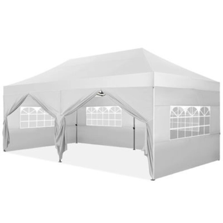 Upgrade COBIZI 10x20 Pop Up Canopy with 6 SidewallHeavy Duty Canopy UPF 50 All Season Wind Waterproof Commercial Outdoor Wedding Party Tents