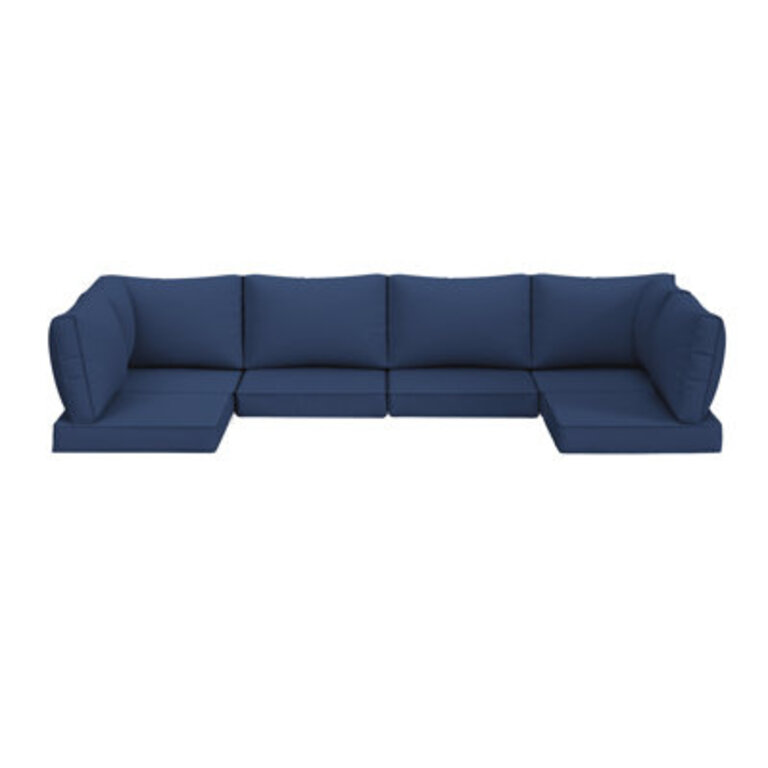 Abbel Outdoor 35 Replaceable Cushion Set Seat and Back Cushions Set of 6 Cushions 6 Backrests 2 Corner Cushions-Cushion Set Only