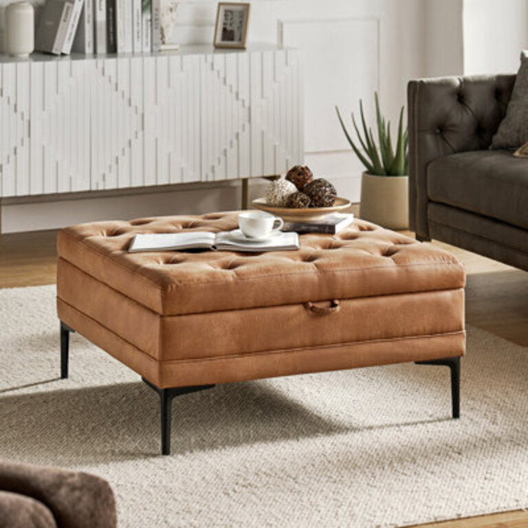 Brinna Upholstered Lift Top Storage Ottoman