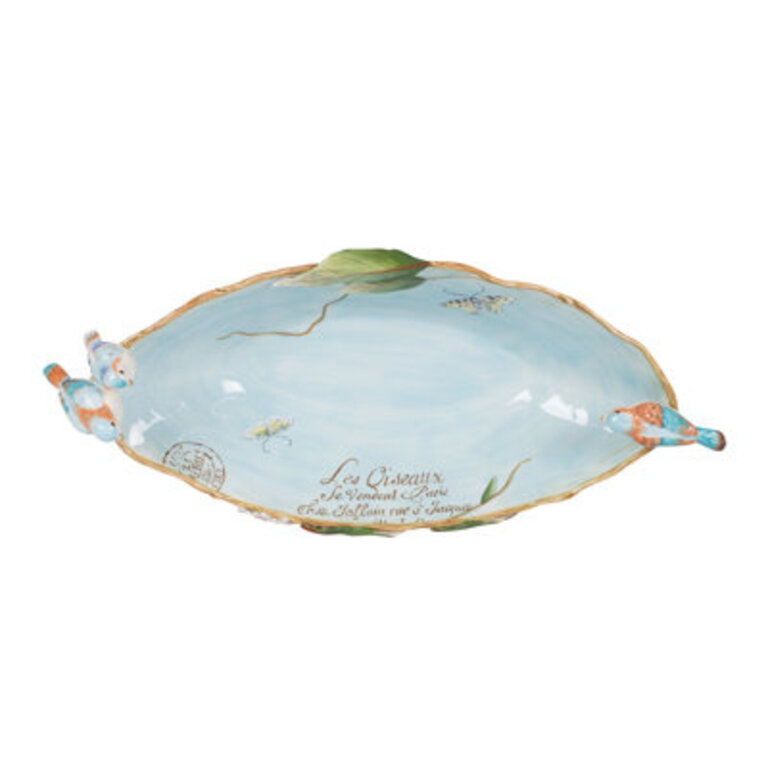 Fitz And Floyd Toulouse Centerpiece Serving Bowl 23 Inch Blue