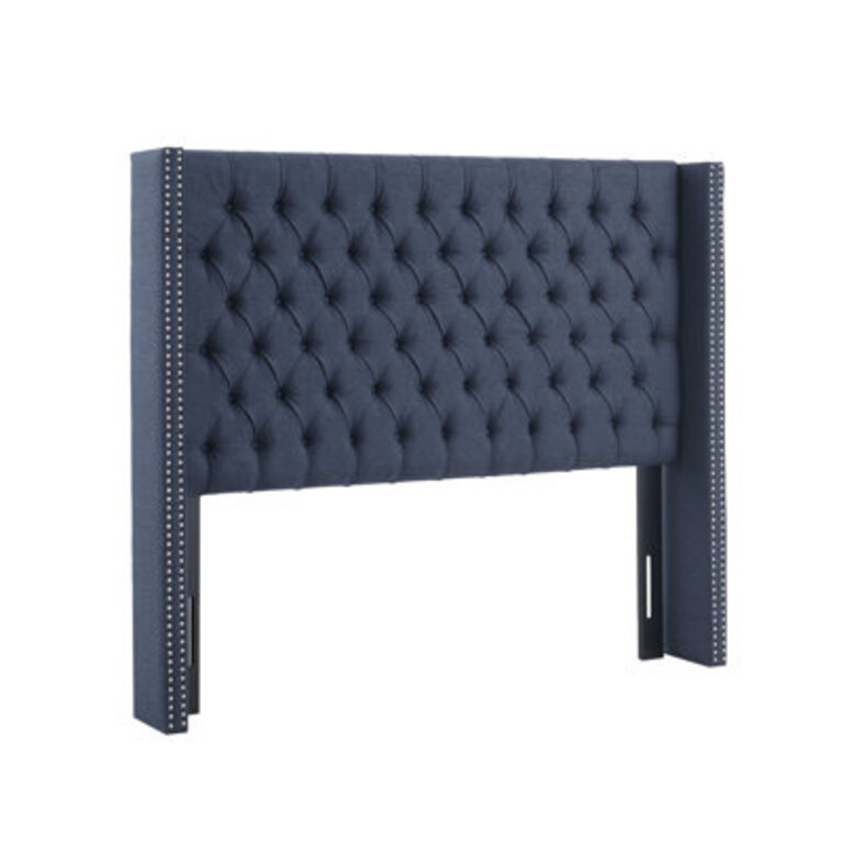 Ashwin Wingback Headboard - Button Tufting  Nailhead Trim