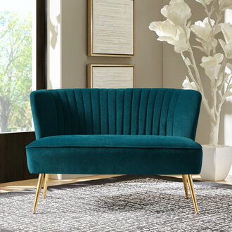 Euclid 47 Velvet 2-Seat Armless Loveseat