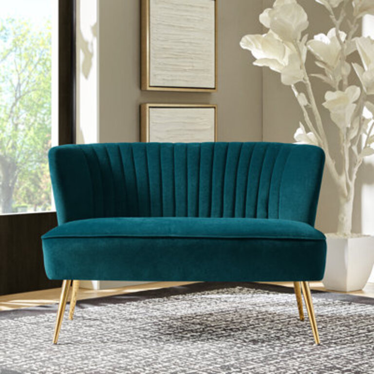 Euclid 47 Velvet 2-Seat Armless Loveseat