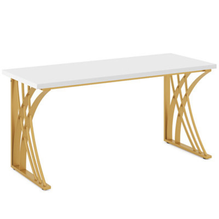Govanni 55 Large Modern Computer Desk Luxury Laptop PC Student Table Makeup Vanity Table with Thick Frame  Strong Legs Sturdy Writing Workstation for Home  Office