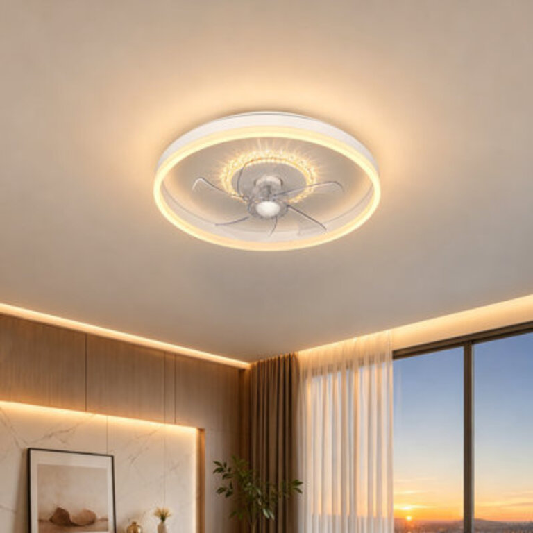Deontee 20 Modern Flush Mount Ceiling Fan with Lights and Remote Control