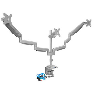 Triple Monitor Height Adjustable Universal 3 Screen Desk Mount