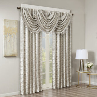 Cassius Damask Total Blackout Thermal Single Curtain Panel