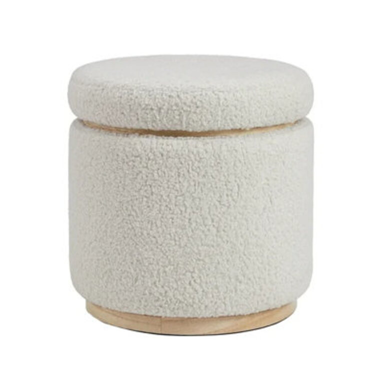 Thurleigh Round Sherpa Ottoman with Storage