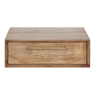Geoffry Mango Solid Wood Floating Shelf with Drawer