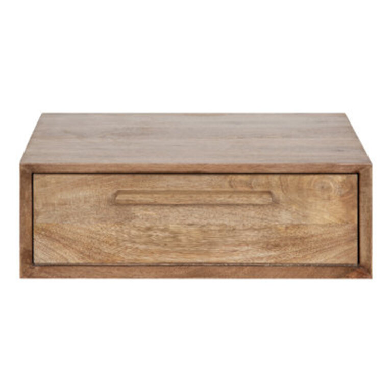 Geoffry Mango Solid Wood Floating Shelf with Drawer
