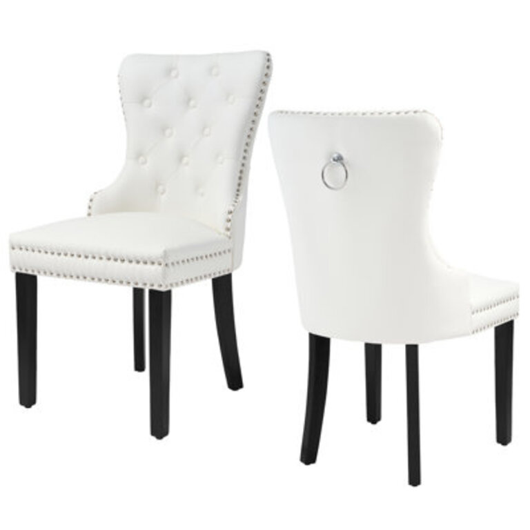 PU Leather Dining Chairs with Pull Ring
