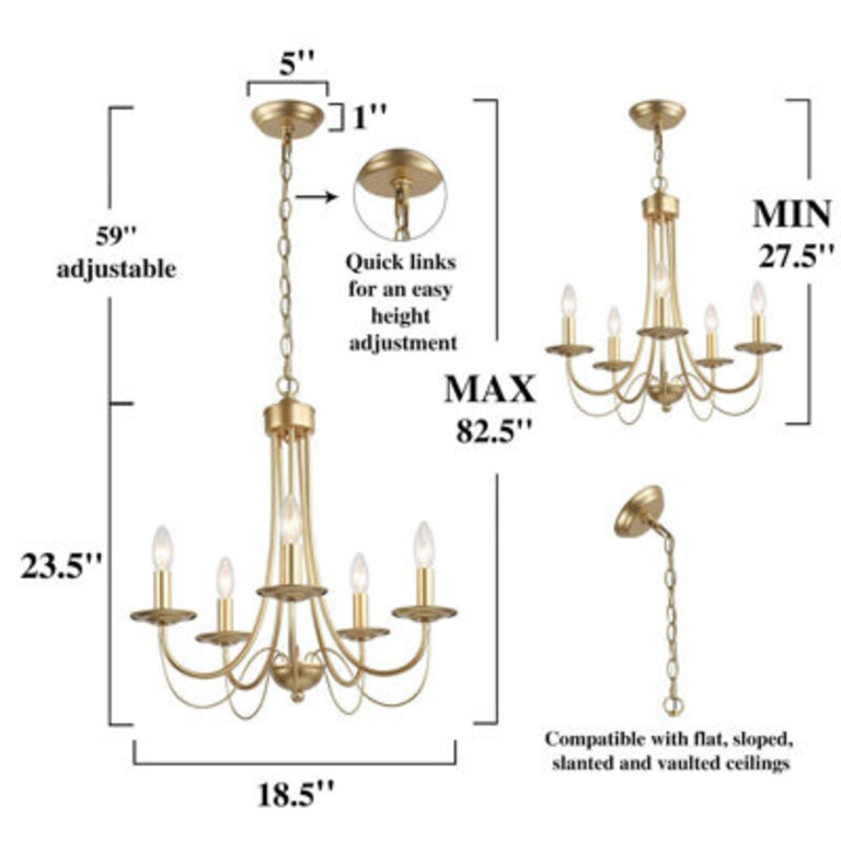 Beesley 5 - Light 185W Candle Style Empire Chandelier