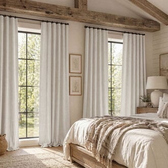 Armita Italian Faux Linen Room Darkening Curtains for Bedroom  Living Room Curtains - Single Panel Window Curtains