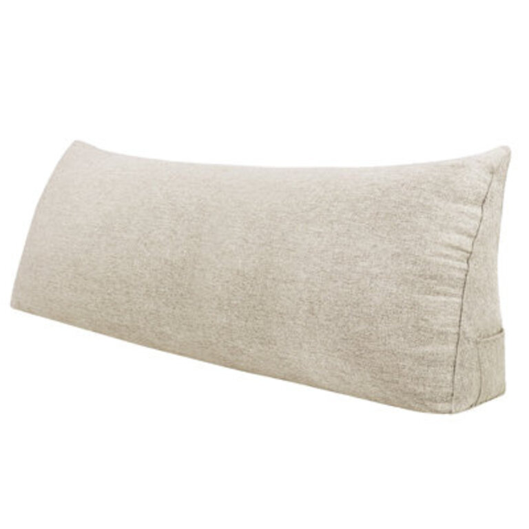 Linen Ivory Bed Rest Headboard Wedge Reading Pillow Back Support
