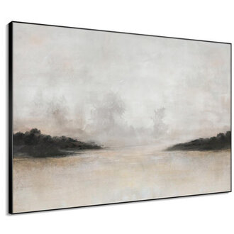 Misty Minimalist Nature Landscape Illustrations Extra Large Framed Wall Art Print Decor Frame Assembly Required