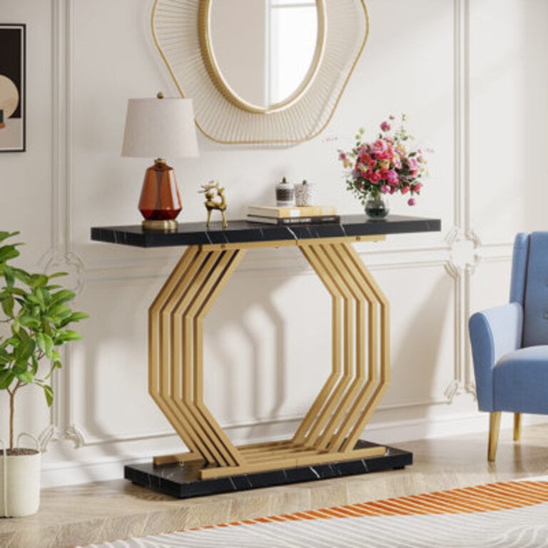 Hailynn 3937 Gold Console Table