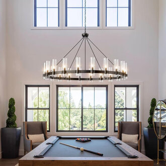 Dhreej 60 W 20-Light Glass Wagon Wheel Chandelier