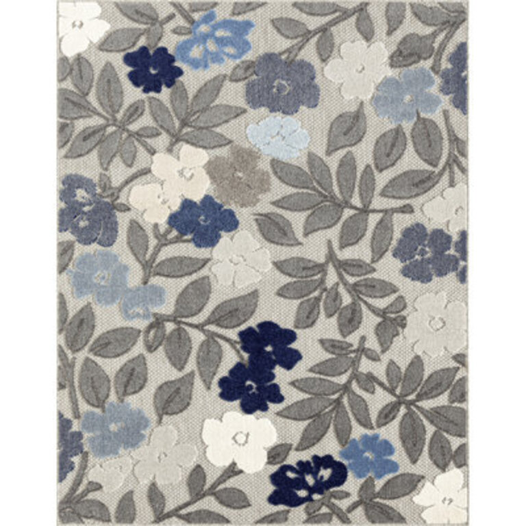 Floral Flatweave Water Resistant Indoor Outdoor Rugs for Patios Deck Porch or Entryway