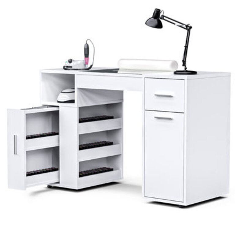 Manicure Table Nail Table Station with Electric Dust Collector 4 Dust Bags Wrist Cushion