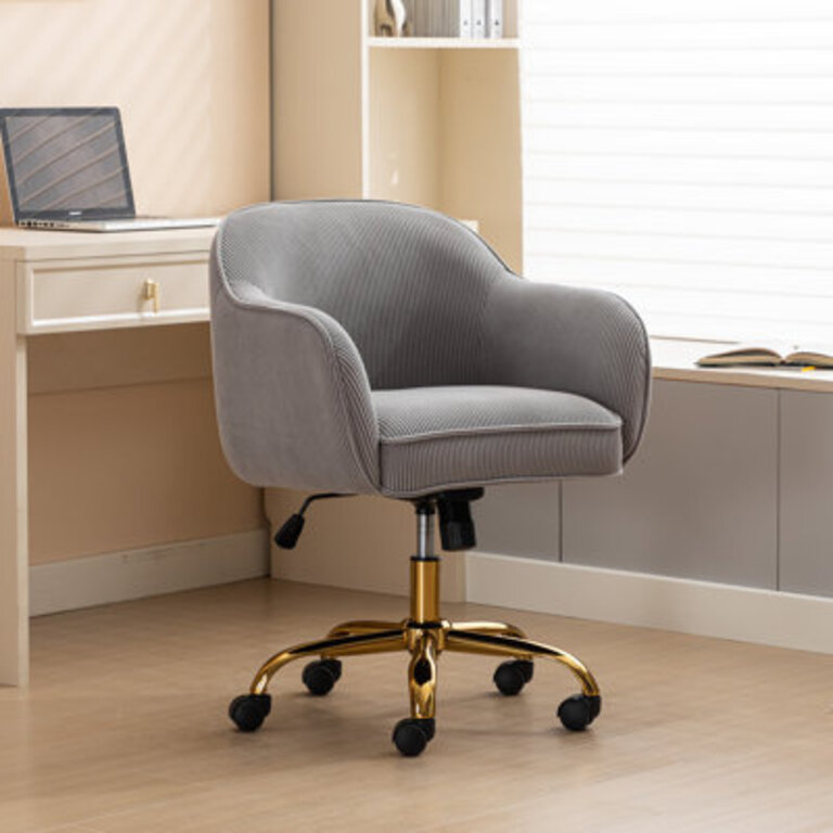 Dinorah Velvet Office Swivel Chair Height Adjustable