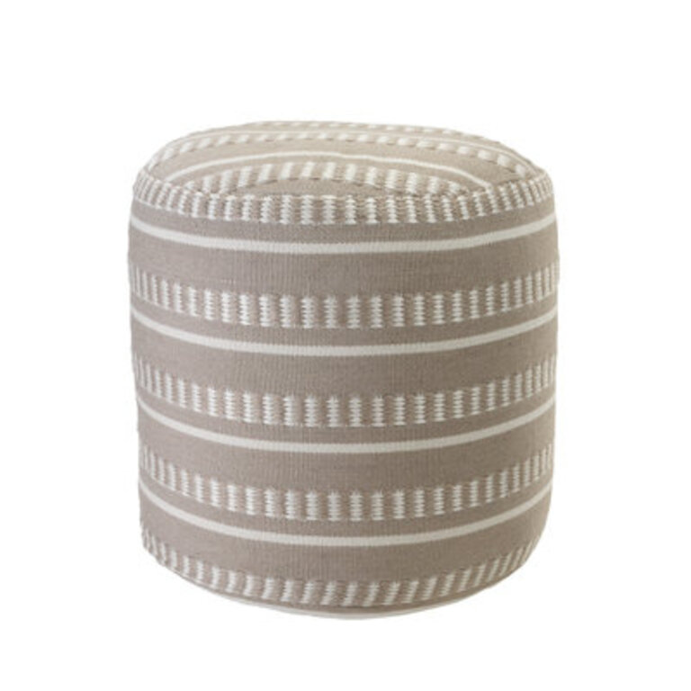 Lebo Coastal Striped IndoorOutdoor Upholstered Pouf
