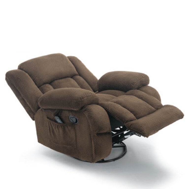 Kinue 413 Oversized Swivel Recliner Chair With Massage  Heating