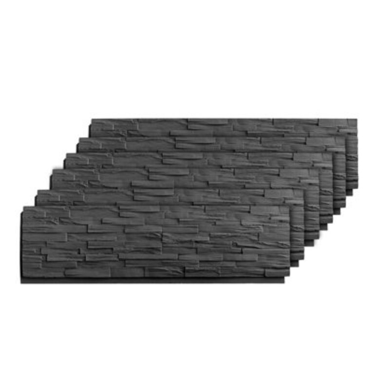Faux Stone Wall Covering Panels for Interior and Exterior Decor Panels in Roman Wood 6 pack
