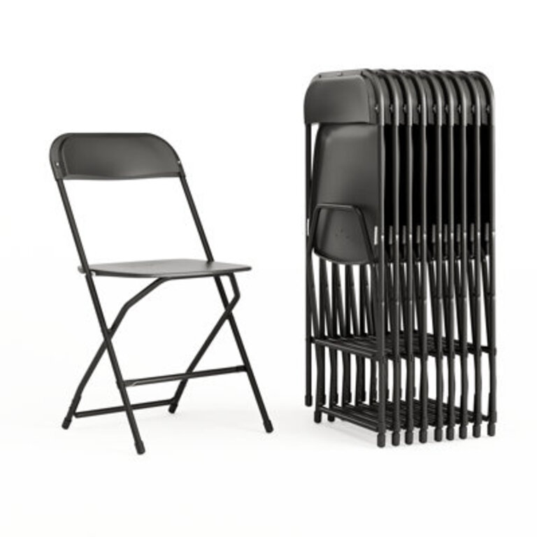 Inbox Zero IndoorOutdoor Plastic Folding Event Chairs Set of 10 by Flash Furniture