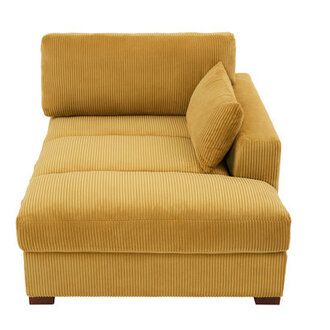 Stoneville 42 W Upholstered Chaise Lounge with Pillow and Solid Wood Leg