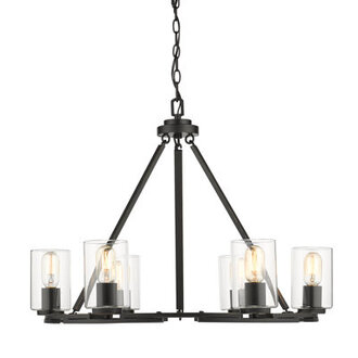 Leithgow 6 - Light Steel Dimmable Round Chandelier