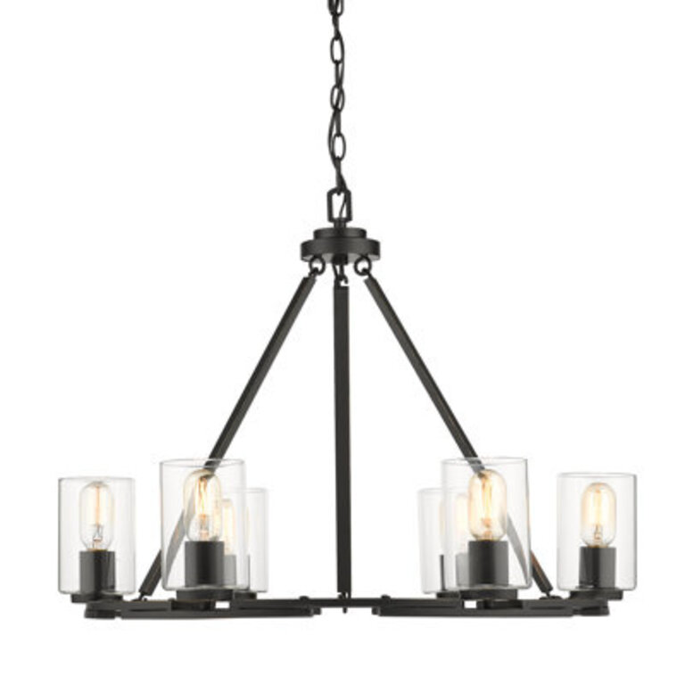 Leithgow 6 - Light Steel Dimmable Round Chandelier