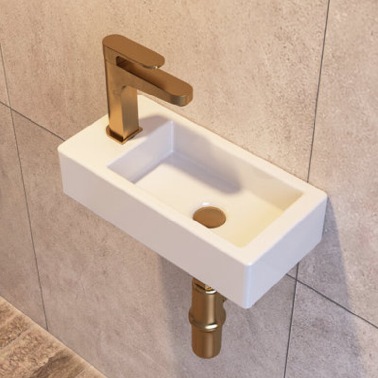 Liberty 1542 x 7 Vitreous China Rectangular Wall Mount Bathroom Sink with Faucet Hole