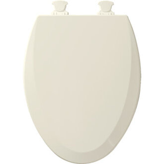 Elongated Toilet Seat Wood White Easy to Install 1500EC1500EC 000