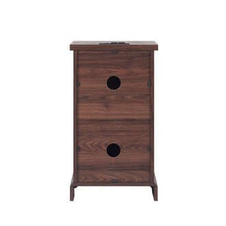 Rasema Nightstand with Charging Station Farmhouse End Table  Barn Door Adjustable Storage Shelf