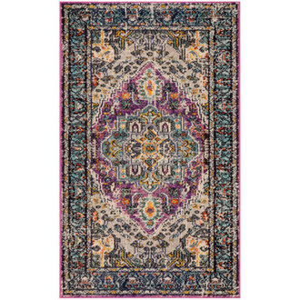 Donnalee Oriental VioletLight Blue Area Rug