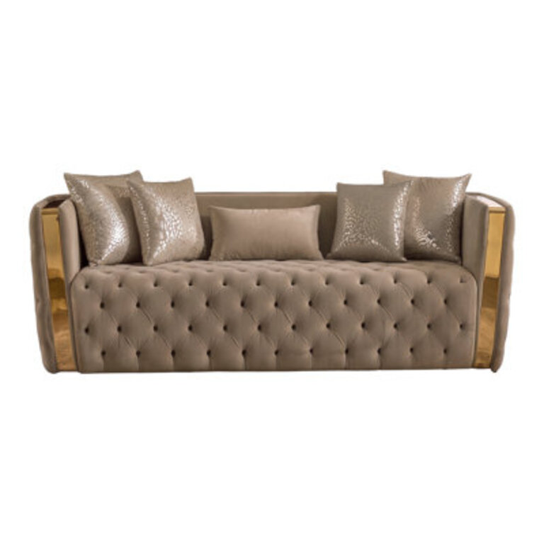 Doruk Velvet Button Tufted Sofa