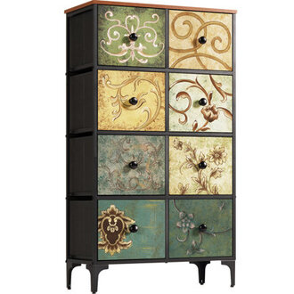 Gallery Tall Dresser for Bedroom 8 Drawer Double Narrow Dresser Lingerie Chest of Drawers for Bedroom 465 H X 266 W X 117 D
