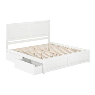 Jeinny Solid Wood Platform Bed with Matching Footboard  Storage Drawers