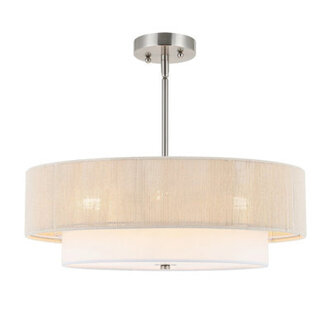 Reenat 4-Light Dimmable Shaded Drum Semi Flush Mount Chandelier