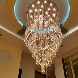Dmani W40 x H130 Empire Crystal Chandelier for Foyer Entrance Dimmable LED 3000k-6000k