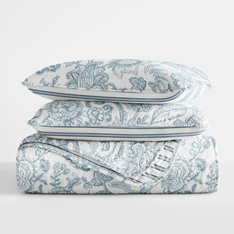 IEH-QPP-JAC Dusk Blue Microfiber Reversible Quilt Set