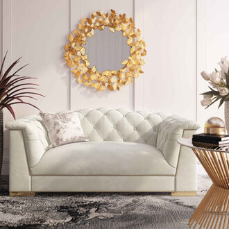 Farah 921 Velvet Rolled Arm Sofa