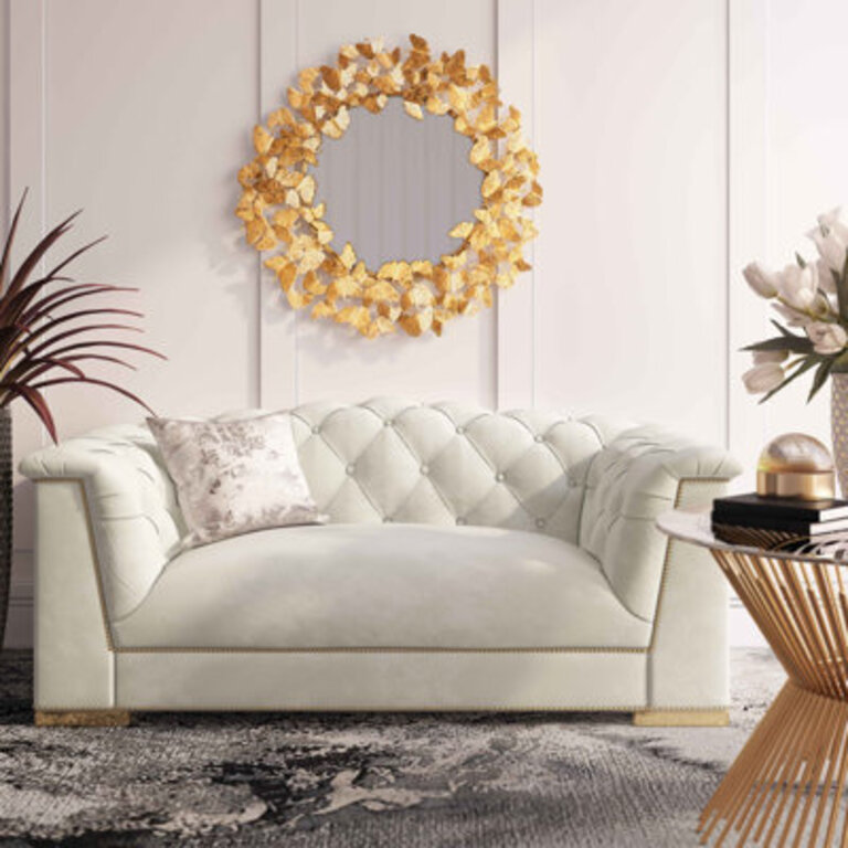 Farah 921 Velvet Rolled Arm Sofa